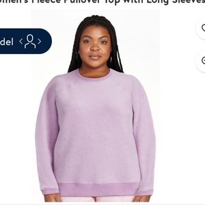 Avia Women's Fleece Pullover L/S  Top  Purple Petunia Sz: XL 16-18 NWT
